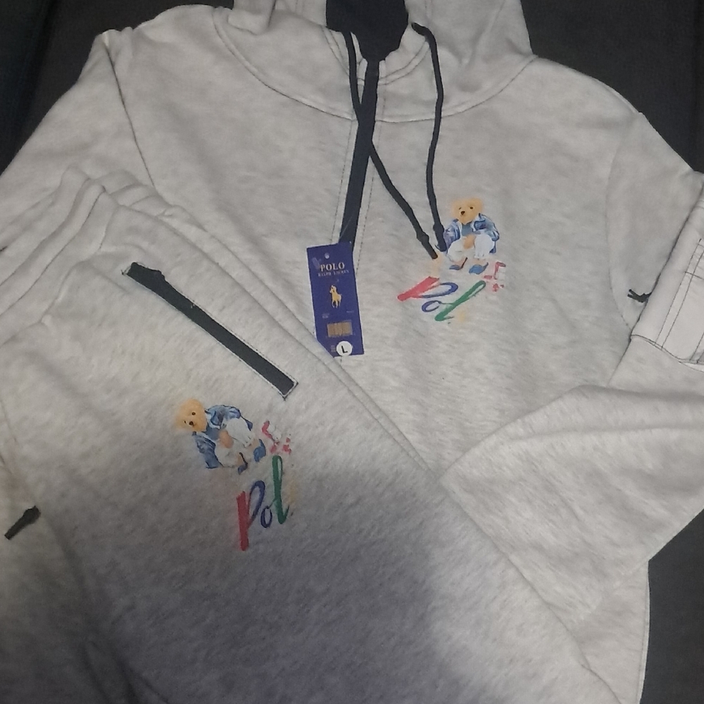 Polo by Ralph Lauren Gray Sweater with Bear Logo